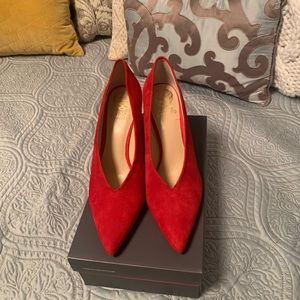BRAND NEW Vince Camuto - red suede heel, 9.5M- Never worn!